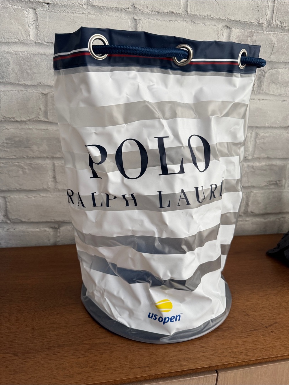 Polo by Ralph Lauren / US Open Navy, White & Striped Drawstring Bag